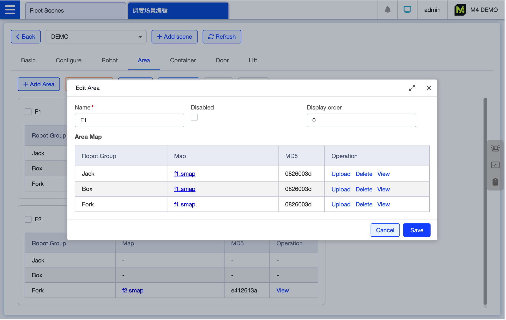 Area Edit Page